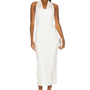 Elegant White Halter Dress